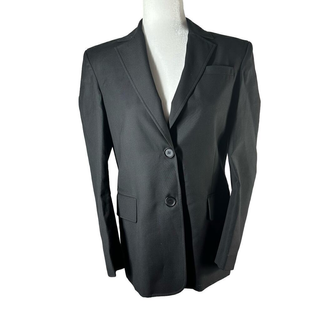 Nafsika Skourti Beaded Rose Tassel 2 Button Black Blazer UK 8 US 4